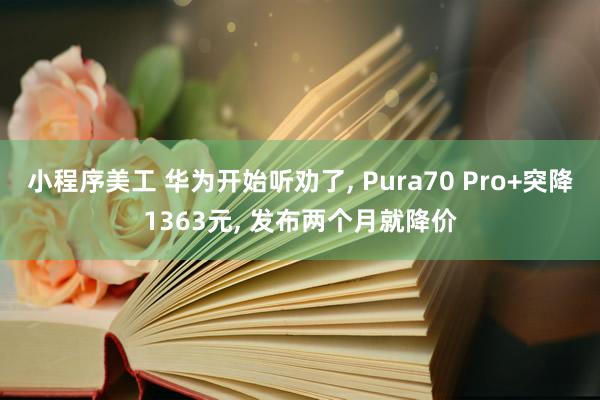 小程序美工 华为开始听劝了, Pura70 Pro+突降1363元, 发布两个月就降价