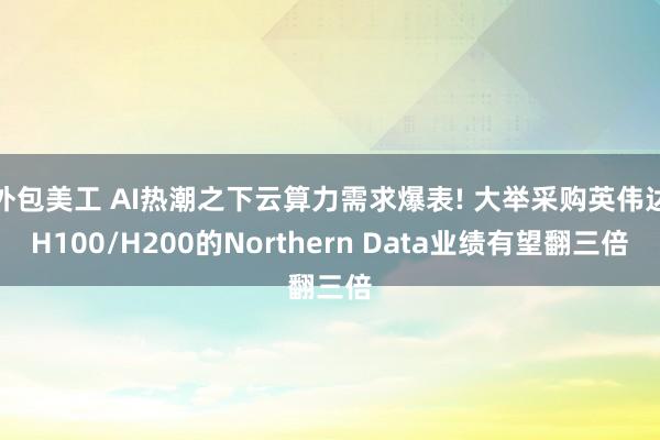 外包美工 AI热潮之下云算力需求爆表! 大举采购英伟达H100/H200的Northern Data业绩有望翻三倍