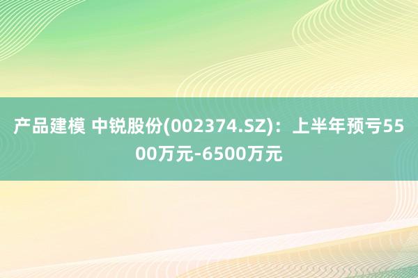 产品建模 中锐股份(002374.SZ)：上半年预亏5500万元-6500万元