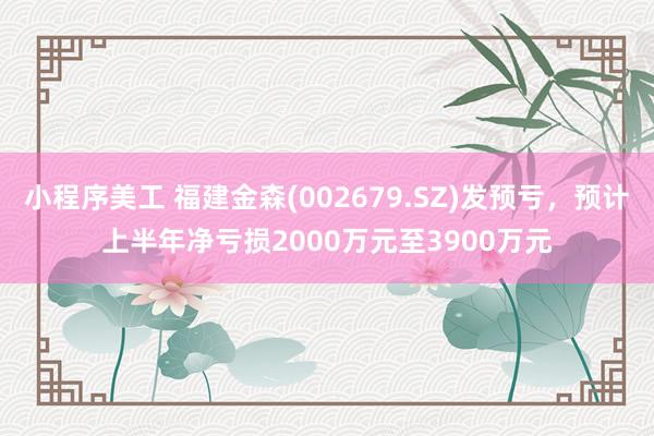 小程序美工 福建金森(002679.SZ)发预亏，预计上半年净亏损2000万元至3900万元