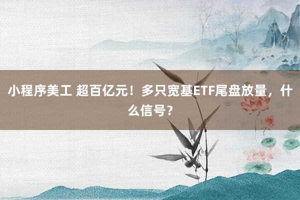 小程序美工 超百亿元！多只宽基ETF尾盘放量，什么信号？