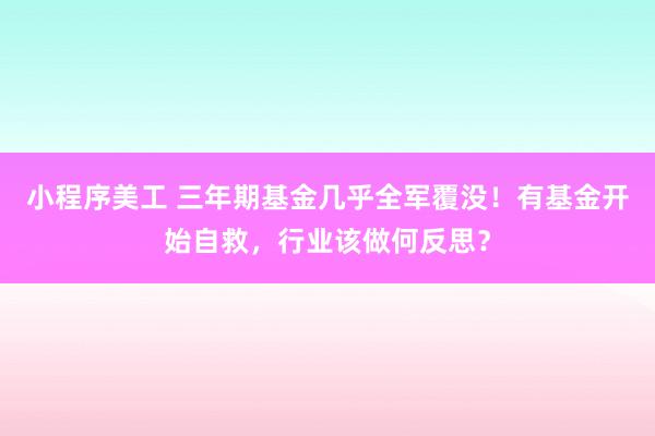 小程序美工 三年期基金几乎全军覆没！有基金开始自救，行业该做何反思？