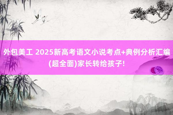 外包美工 2025新高考语文小说考点+典例分析汇编(超全面)家长转给孩子!