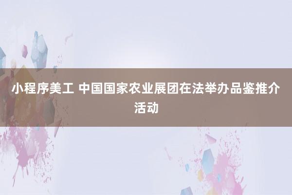 小程序美工 中国国家农业展团在法举办品鉴推介活动